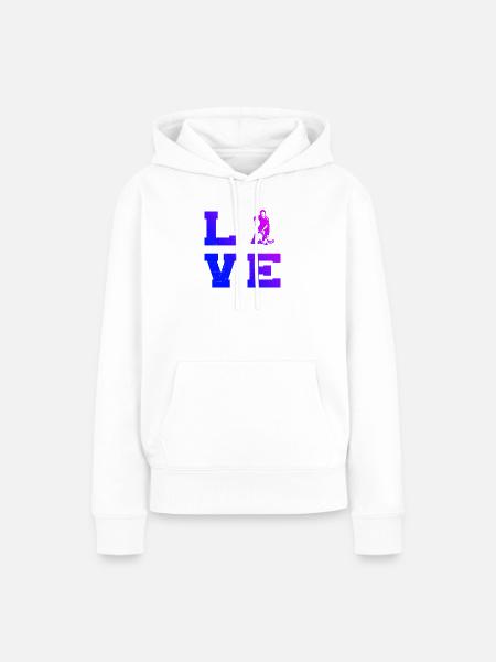 Floorball Liebe zum Anziehen - Frauen Premium Bio Hoodie - Weiß