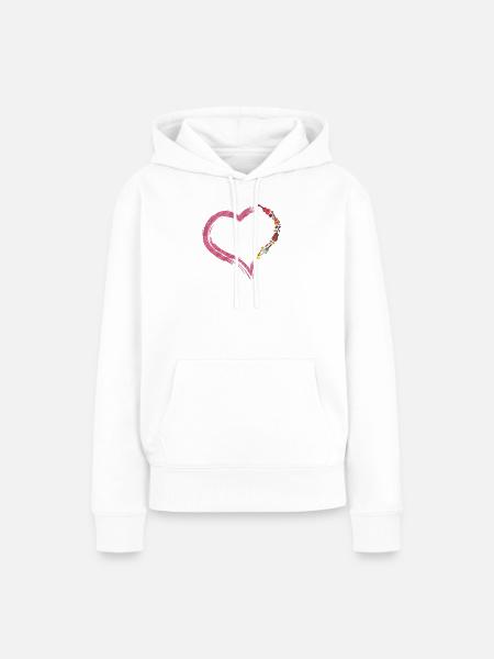 Hawaiian Ukulele Uke Heart - Frauen Premium Bio Hoodie - Weiß