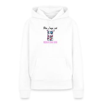 Ski bunny après-ski La situation dégénère - Sweat à capuche Premium bio Femme - blanc - Devant - Julia (174cm)