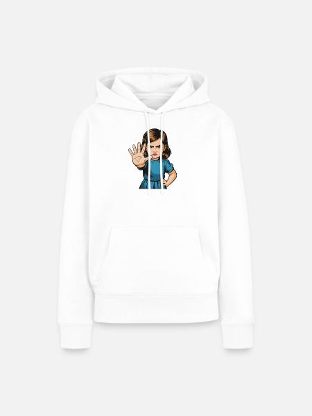 StopGeste Mädchen Cartoon - Frauen Premium Bio Hoodie - Weiß