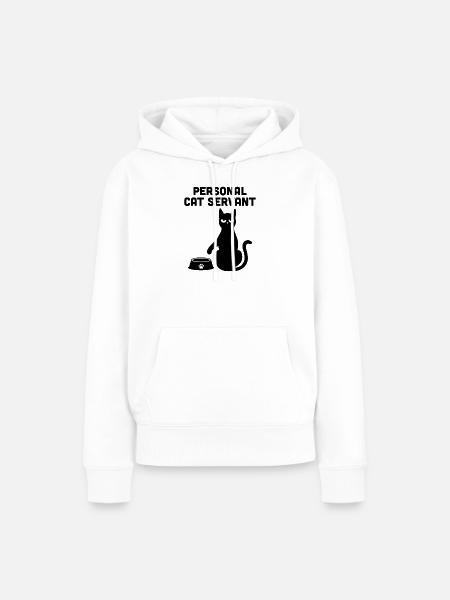 Persönlicher Katzendiener - Frauen Premium Bio Hoodie - Weiß