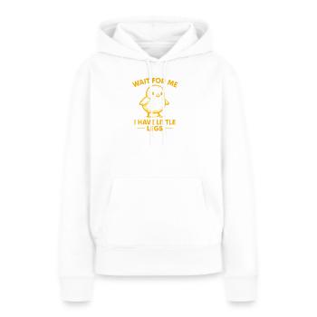 Comique de fille qui dit des mèmes, jambes drôles, petites jambes - Sweat à capuche Premium bio Femme - blanc - Devant - Julia (174cm)