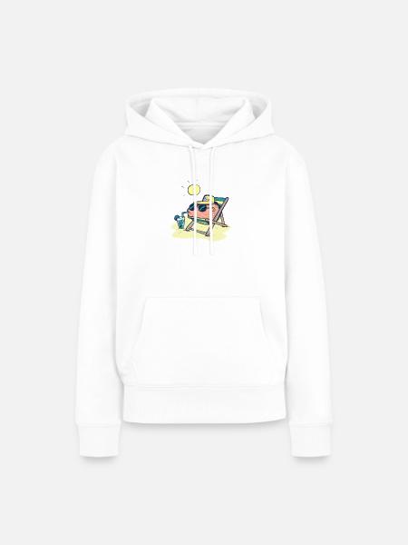 Gehirn im Urlaub - Frauen Premium Bio Hoodie - Weiß