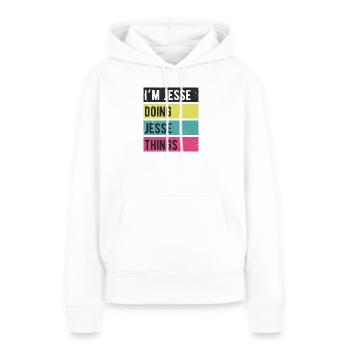 Ich bin Jesse und mache Jesse Things Retro Colors - Frauen Premium Bio Hoodie - Weiß - Vorne - Julia (174cm)