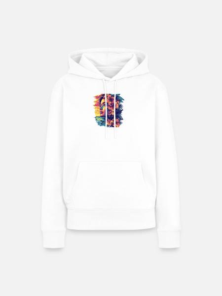 Hibiskustraum am Sonnenuntergang - Frauen Premium Bio Hoodie - Weiß