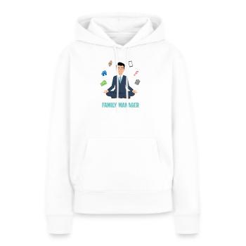 Solde du gestionnaire familial - Sweat à capuche Premium bio Femme - blanc - Devant - Julia (174cm)