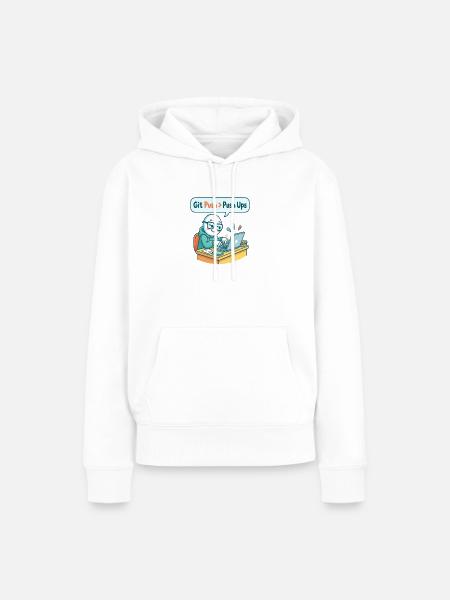 Git Push > Push Ups - Frauen Premium Bio Hoodie - Weiß