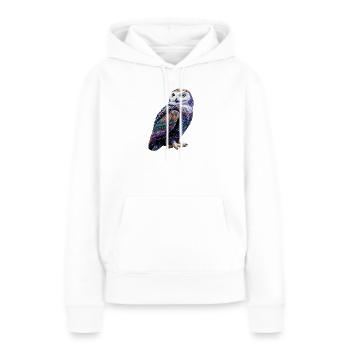 Chouette blanche Chouette Chouette Chouette Chouette Chouette Chouette des neiges - Sweat à capuche Premium bio Femme - blanc - Devant - Julia (174cm)
