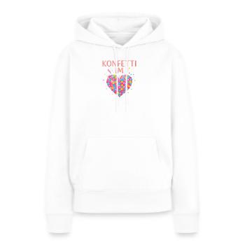 Confettis de carnaval au cœur du Carnaval de Shrovetide - Sweat à capuche Premium bio Femme - blanc - Devant - Julia (174cm)