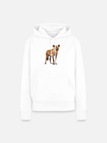 Hyäne - Frauen Premium Bio Hoodie - Weiß