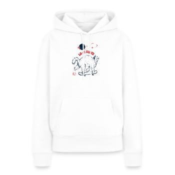 Lo-Fi Rider Katze - Frauen Premium Bio Hoodie - Weiß - Vorne - Julia (174cm)