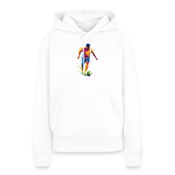 Farbspritzer Fußballheld - Frauen Premium Bio Hoodie - Weiß - Vorne - Julia (174cm)
