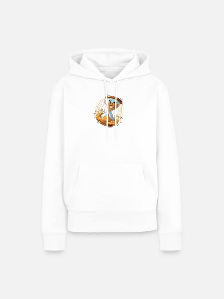 Schlingelstunden Sanduhr - Frauen Premium Bio Hoodie - Weiß