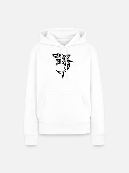 Maori-Hai-Stammestattoo - Frauen Premium Bio Hoodie - Weiß