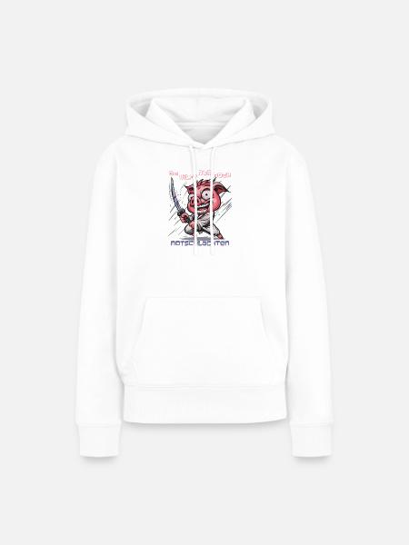 Schwein Krieger mit Katana - Frauen Premium Bio Hoodie - Weiß