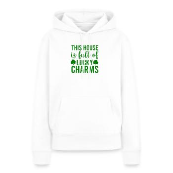 This House Is Full Of Lucky Charms - Frauen Premium Bio Hoodie - Weiß - Vorne - Julia (174cm)