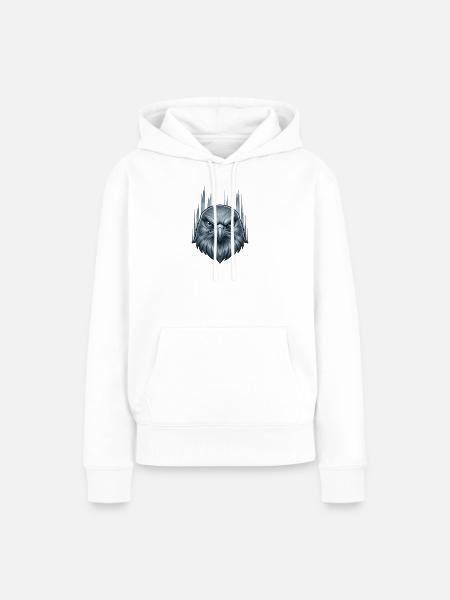 Eisiger Sturmadler Kopf - Frauen Premium Bio Hoodie - Weiß