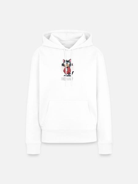 I Need A Nap Müde Katze  - Frauen Premium Bio Hoodie - Weiß