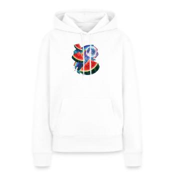 Weltraummelone Neon Kosmos - Frauen Premium Bio Hoodie - Weiß - Vorne - Julia (174cm)