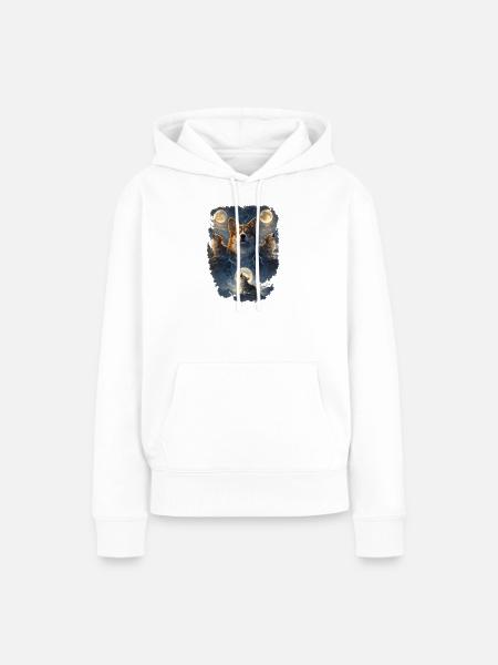 Dreimonde Corgi. - Frauen Premium Bio Hoodie - Weiß