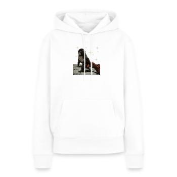 Bébé Singe Coup de Poing - Sweat à capuche Premium bio Femme - blanc - Devant - Julia (174cm)
