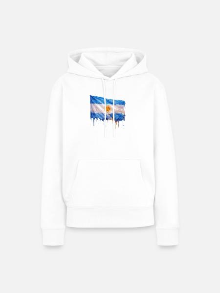 Argentinische Flagge Tropfkunst - Frauen Premium Bio Hoodie - Weiß