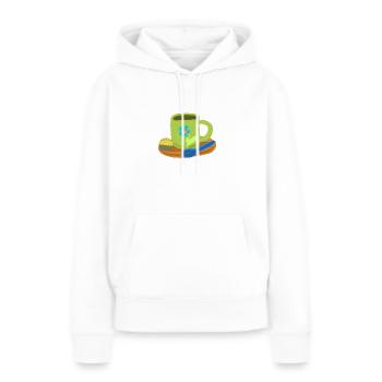 Tasse Kaffee Praline Konditor Genuss  - Frauen Premium Bio Hoodie - Weiß - Vorne - Julia (174cm)