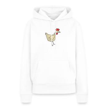 Poule Poule Poule Enfants - Sweat à capuche Premium bio Femme - blanc - Devant - Julia (174cm)