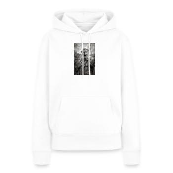 Selfie de César - Sweat à capuche Premium bio Femme - blanc - Devant - Julia (174cm)