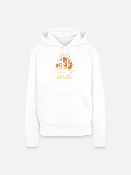 Sommer-Roadtrip-Abenteuer Sonnenuntergang - Frauen Premium Bio Hoodie - Weiß