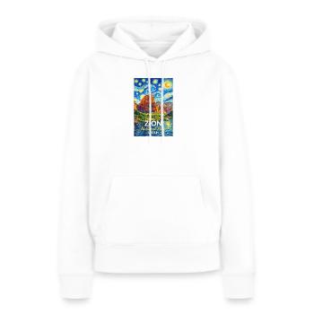 Zion Nationalpark, Utah Sternennacht - Frauen Premium Bio Hoodie - Weiß - Vorne - Julia (174cm)