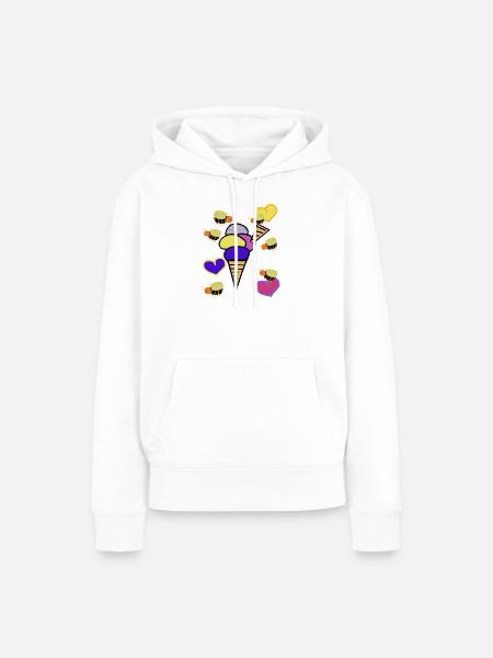 Retro Eis Eiskrem Eiscreme Bienen - Frauen Premium Bio Hoodie - Weiß