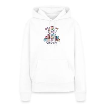 Tochter Familie Humor In My Middle Child Era - Frauen Premium Bio Hoodie - Weiß - Vorne - Julia (174cm)
