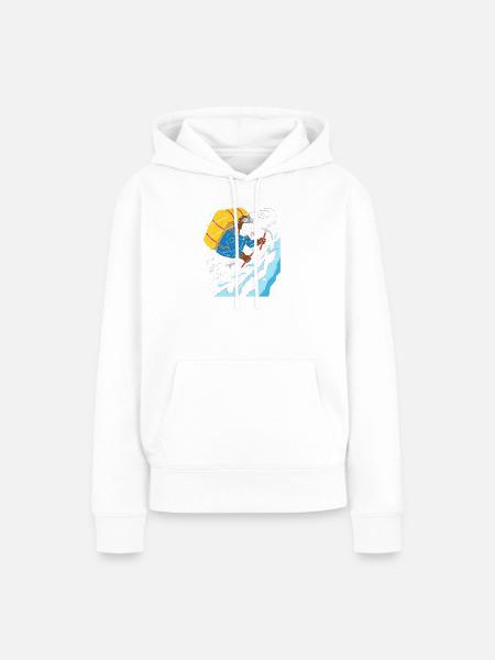 Kuh Alpiner Abenteurer - Frauen Premium Bio Hoodie - Weiß