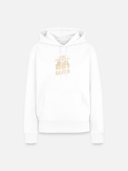 Mit Boxen wohler - Frauen Premium Bio Hoodie - Weiß