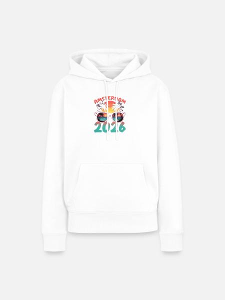 Amsterdam 2026 - Frauen Premium Bio Hoodie - Weiß