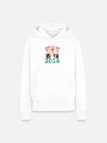 Barcelona 2026 - Frauen Premium Bio Hoodie - Weiß