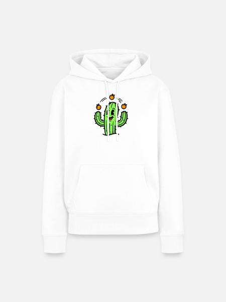 Ein Kaktus mit echtem Talent - Frauen Premium Bio Hoodie - Weiß