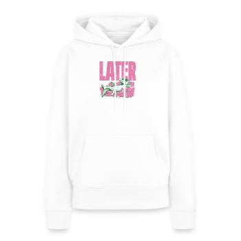 ALLIGATOR LOUNGE PLUS TARD - Sweat à capuche Premium bio Femme - blanc - Devant - Julia (174cm)
