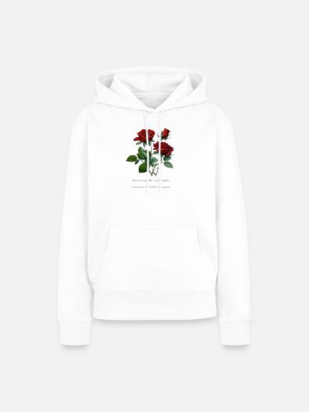Rose - Frauen Premium Bio Hoodie - Weiß