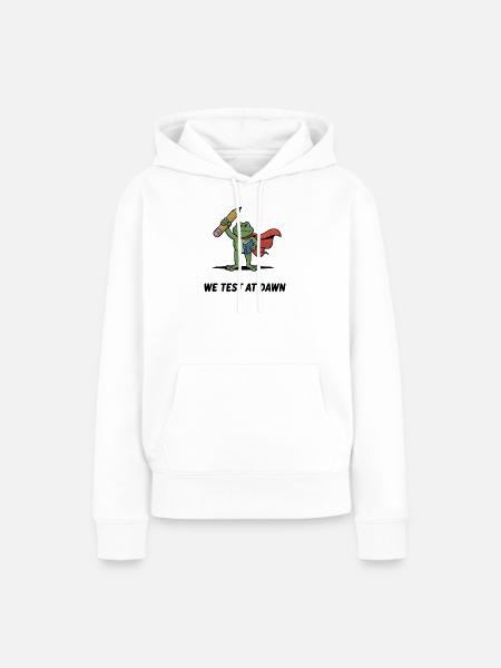 Dawn Test Froschheld - Frauen Premium Bio Hoodie - Weiß