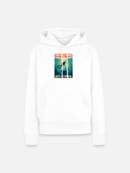 Früher Taucher findet Wrack | Tauchen - Frauen Premium Bio Hoodie - Weiß