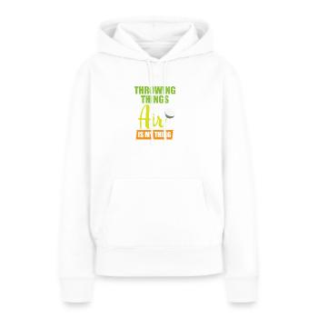 Lancer de disque Lancer de disque Lanceur de disque - Sweat à capuche Premium bio Femme - blanc - Devant - Julia (174cm)