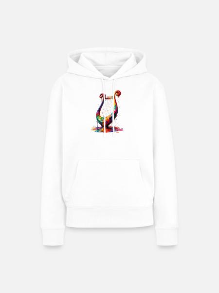 Leier mit tropfender Farbe - Frauen Premium Bio Hoodie - Weiß