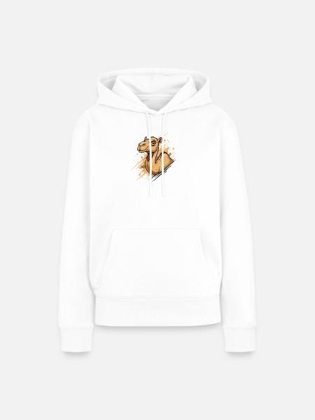 Kamel Karikatur Spritz-Splash - Frauen Premium Bio Hoodie - Weiß