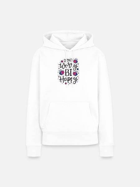 LGBT-Pride-Monat – Keine Sorge, bi-glücklich - Frauen Premium Bio Hoodie - Weiß