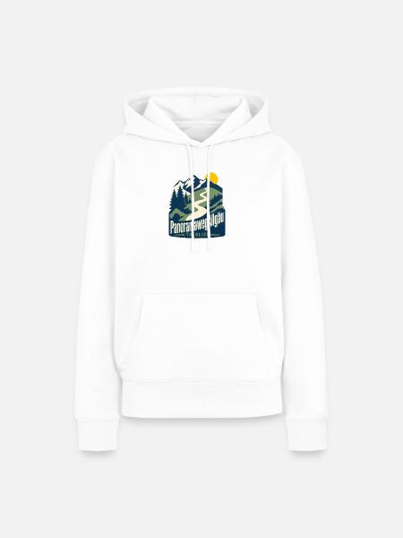 Panoramaweg Allgau Talblick Hiking Mountain Trail - Frauen Premium Bio Hoodie - Weiß