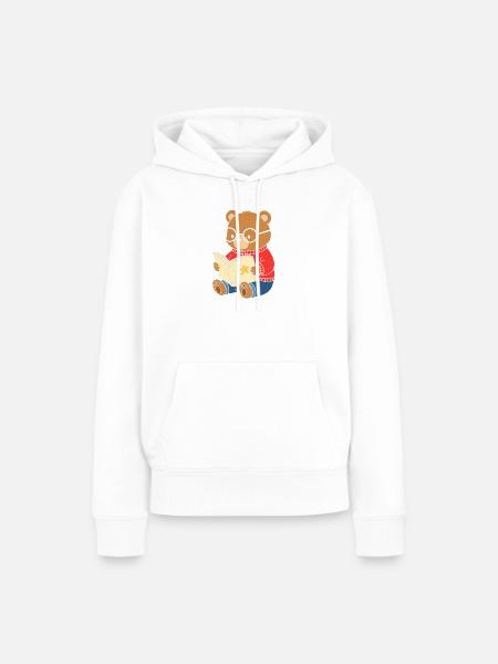 Bärchen liest Sternenbuch - Frauen Premium Bio Hoodie - Weiß