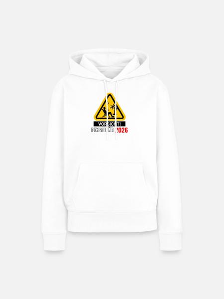 Vorsicht! Pensionär 2026 - Frauen Premium Bio Hoodie - Weiß