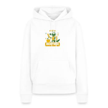 Rentrée Crocodile Cartable - Sweat à capuche Premium bio Femme - blanc - Devant - Julia (174cm)